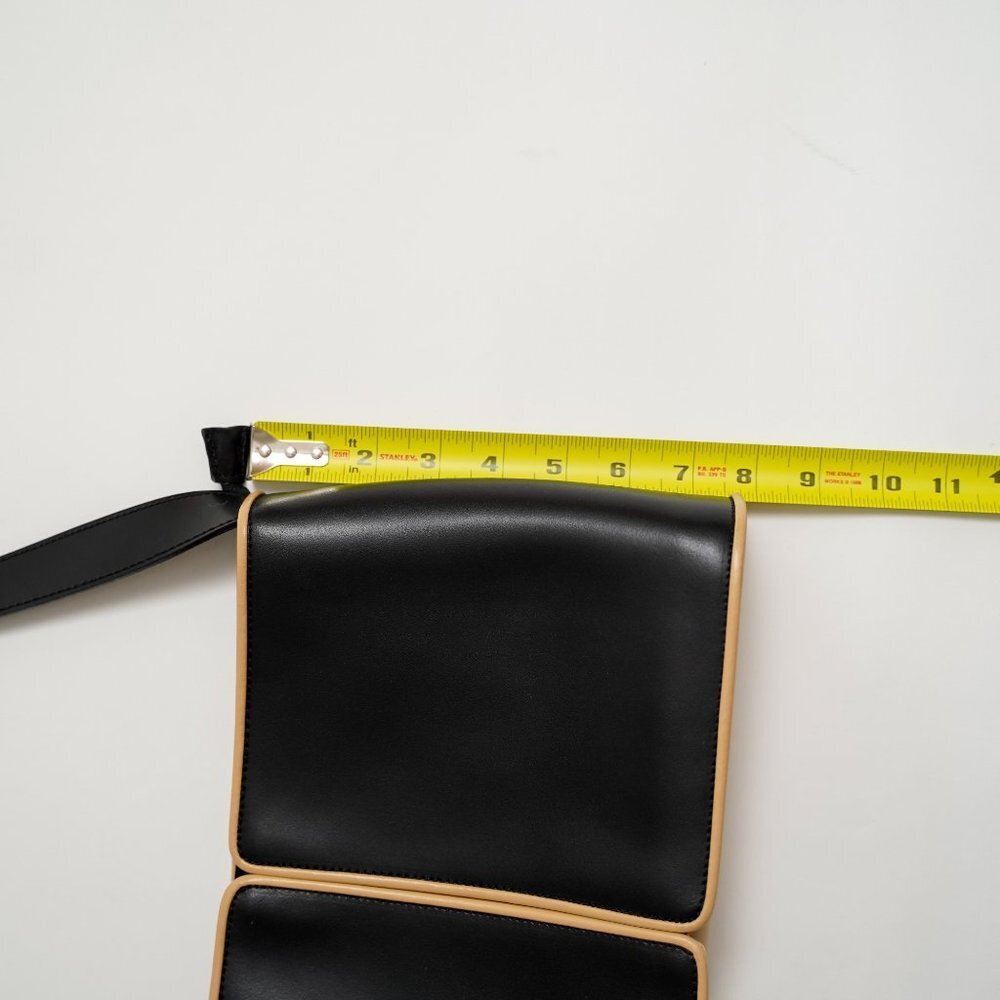 Vintage Arcadia Black Shoulder Bag With Tan Piping - Picture 12 of 13